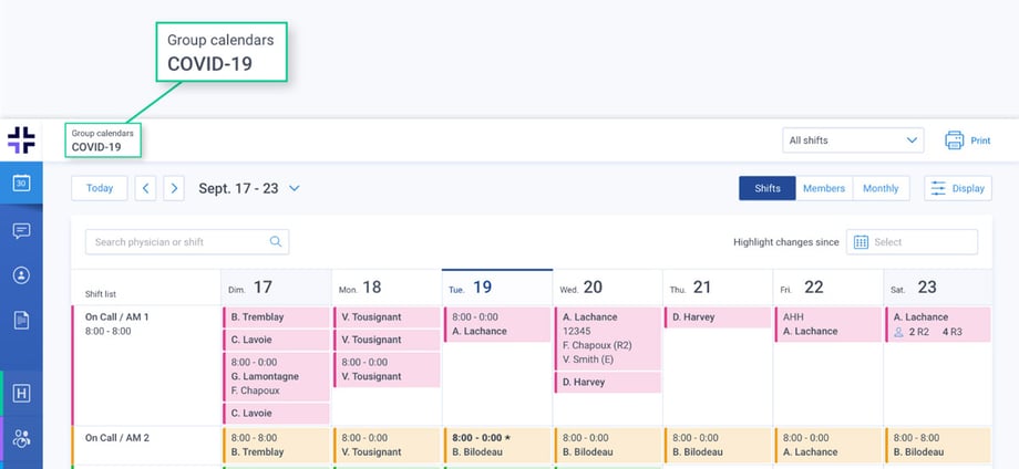 Covid-19 Group Calendar