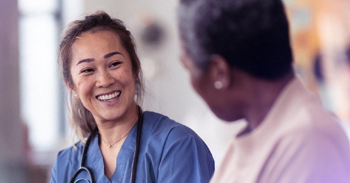 female doctor smiling to patient