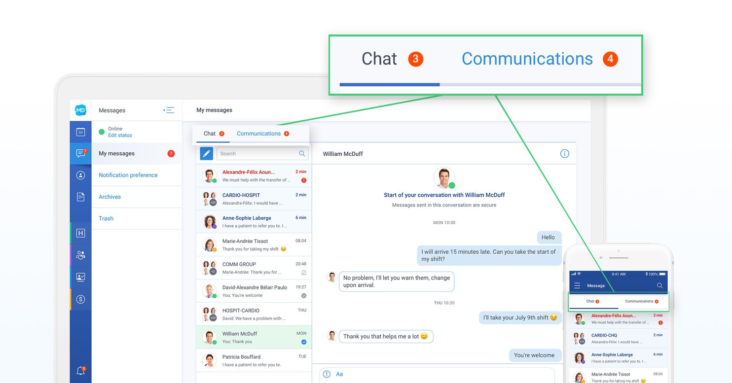 Chat and Communication Email features